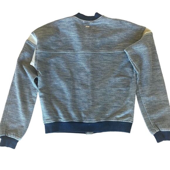 Vtg Guess Blue Snap Up Front Varsity Jacket Women’s Size Small Cotton Pockets - Picture 5 of 5
